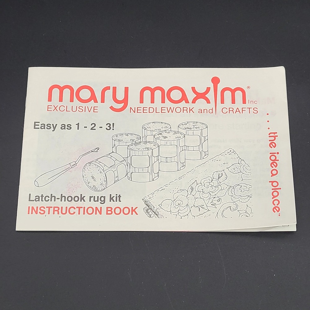 Mary Maxim Latch Hook Rug Instruction Book Knotting Method Manual Vintage Crafts